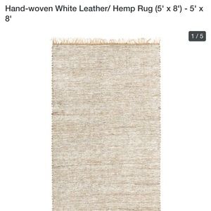 5x8 Leather Hemp woven rug